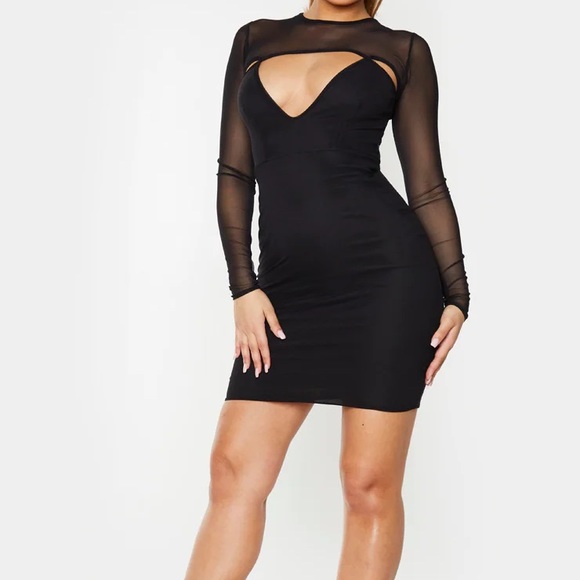 PrettyLittleThing Long Sleeve Mesh Dress #119 - Picture 9 of 10